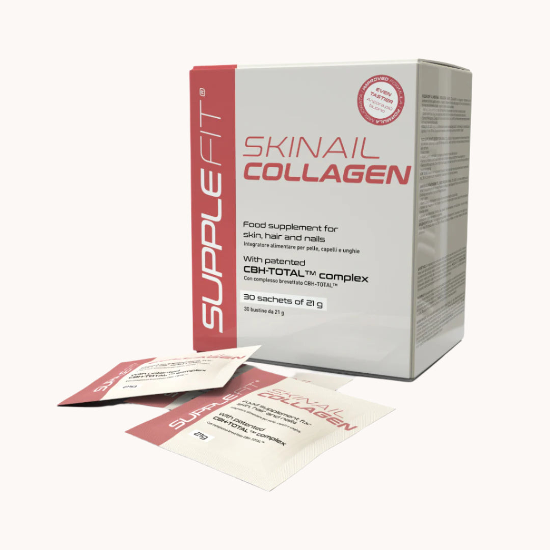 SKINAIL COLLAGEN Nahrungsergänzung mit Pfirsichgeschmack – bovines Kollagen, B-Vitamine, Zink und pflanzliche Extrakte zur Unterstützung von Haut, Haaren, Nägeln und Gelenken